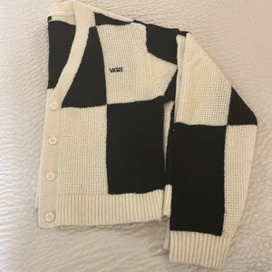 EUC Vans B&W checkered cardigan - size small!